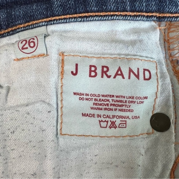 ANTHROPOLOGIE J Brand Denim Low Rise Skinny 912 Ink Wash Jeans Size 26 - Picture 7 of 9